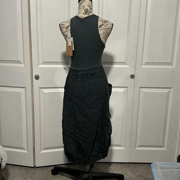 Daily Practice by Anthropologie Be Bold Racerback Twofer Dress in “Washed Black” - Picture 7 of 15